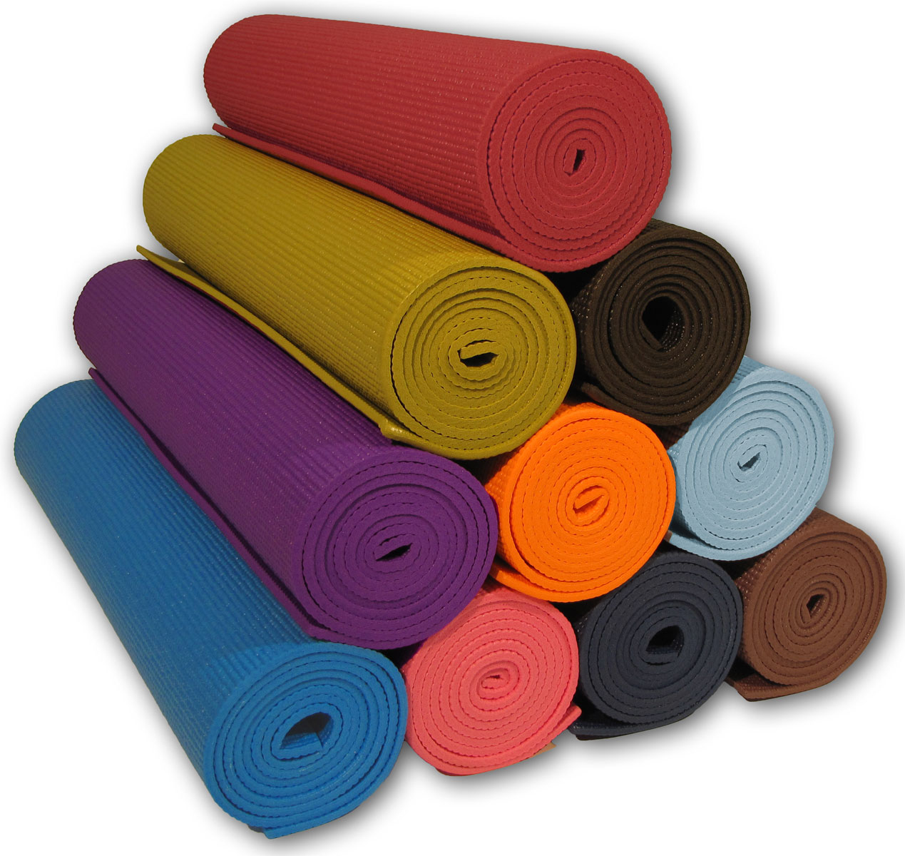 Stacked yoga mats