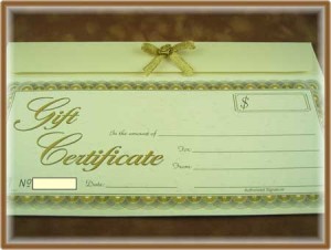 Paper gift certificate 
